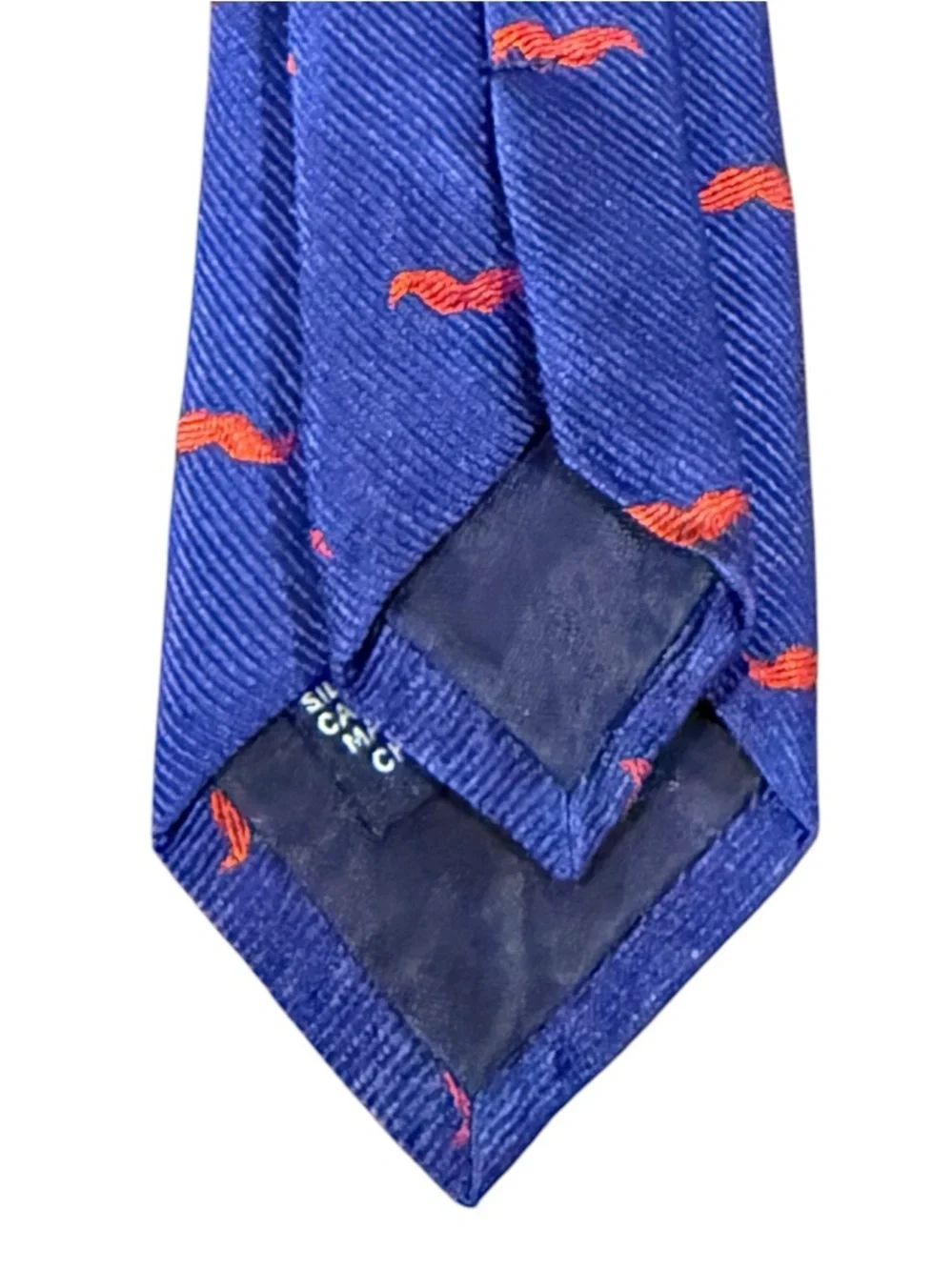 J.Crew Crewcuts Kids Silk Necktie Navy Red Mustache Print Boys Size 2-7